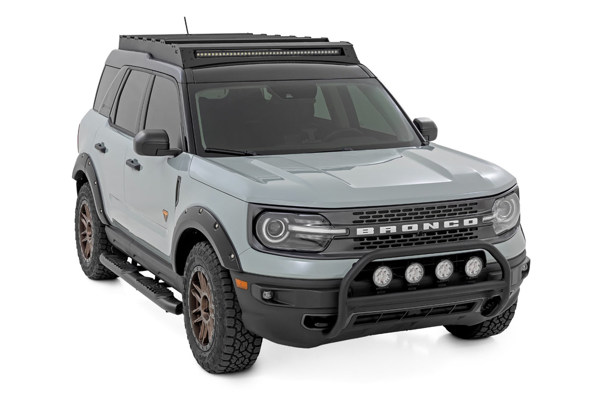 Nudge Bar | w/ Tow Hooks | 20 Inch BLK DRL Single Row LED | Ford Bronco Sport (21-24)