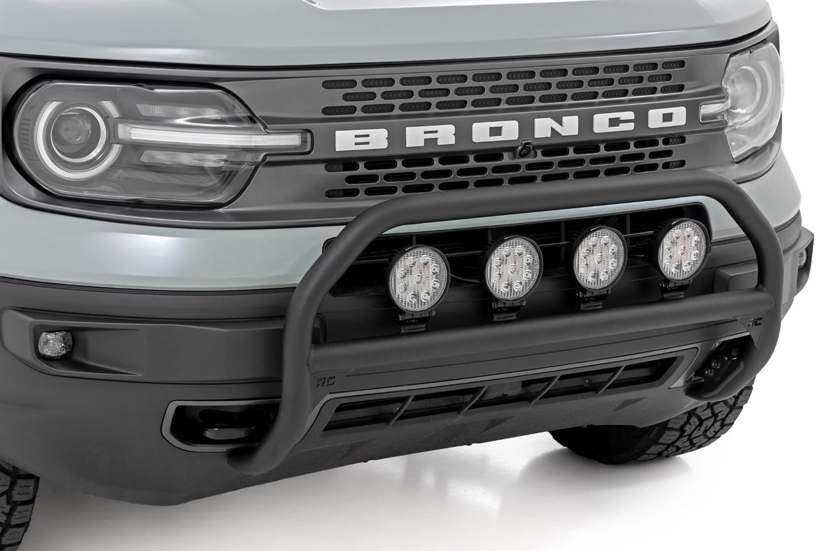 Nudge Bar | w/ Tow Hooks | 20 Inch BLK DRL Single Row LED | Ford Bronco Sport (21-24)