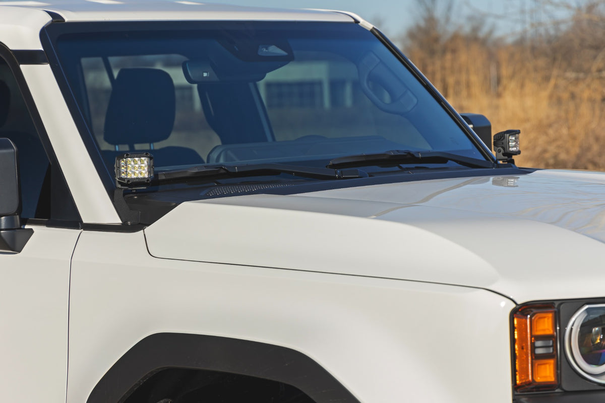 LED Light Kit | Ditch Mount | 2" Black Pair | White DRL | Toyota Land Cruiser (24-26)