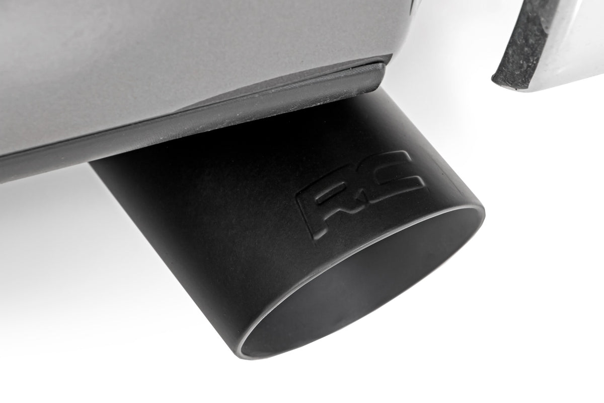 Exhaust Tip | Black | RC Logo | 2.5-3.125 Inch Pipe
