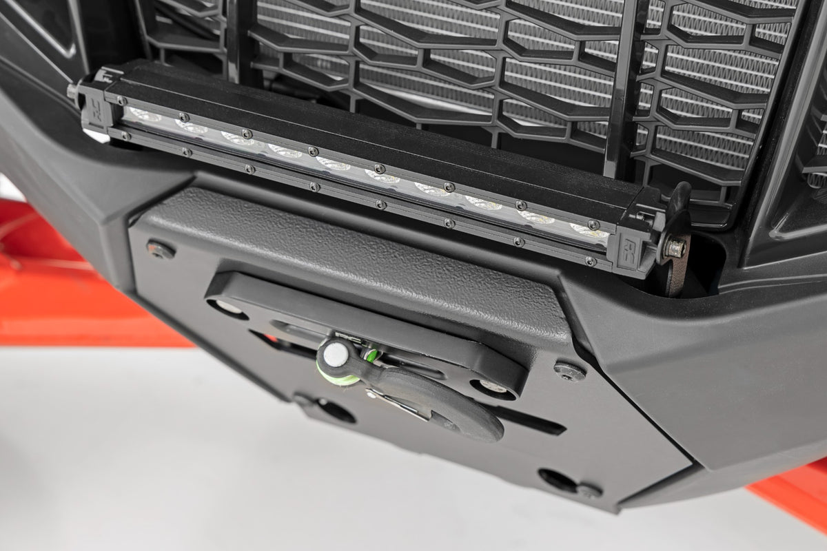 LED Light | Winch Mount | Front | 10" Black Slimline | Polaris RZR Pro R