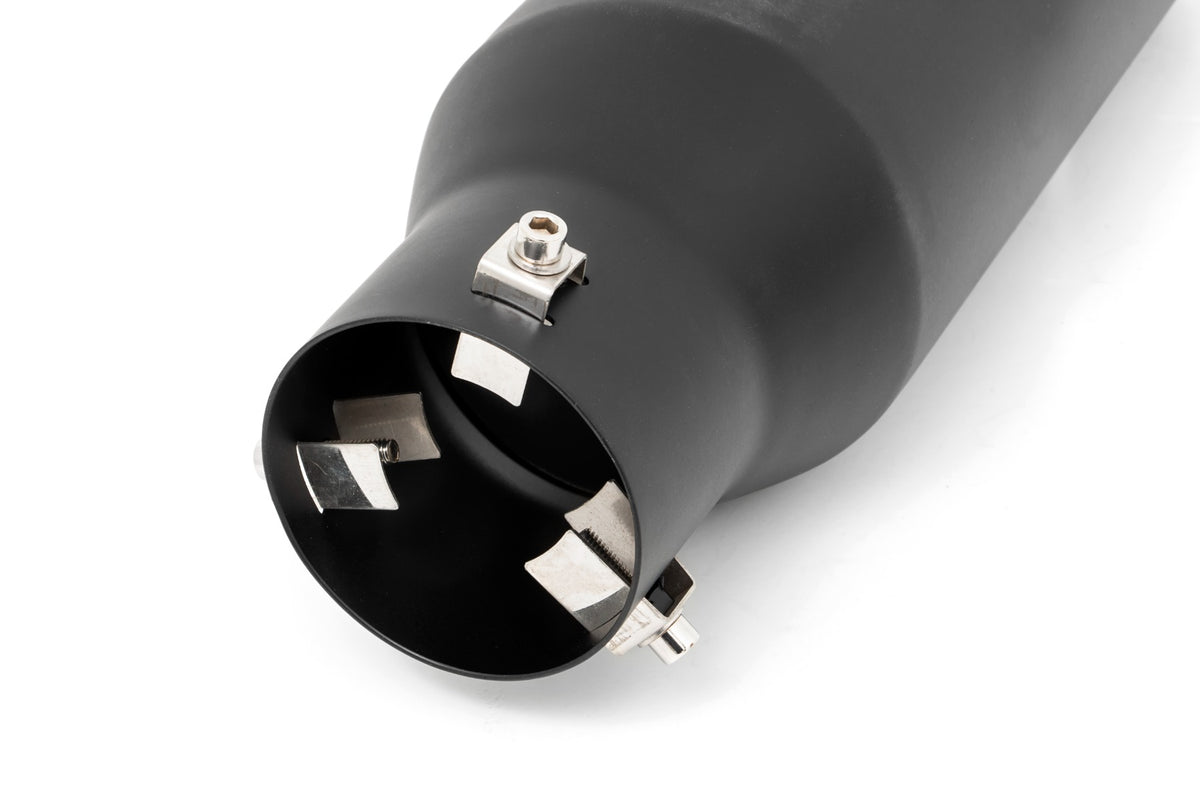 Exhaust Tip | Black | RC Logo | 2.5-3.125 Inch Pipe
