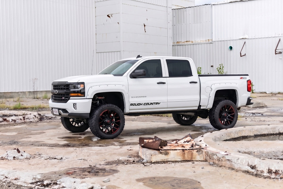 Pocket Fender Flares | 6'7" & 8' Bed | GAZ Summit White | Chevy Silverado 1500 (14-18)/2500HD (15-19)