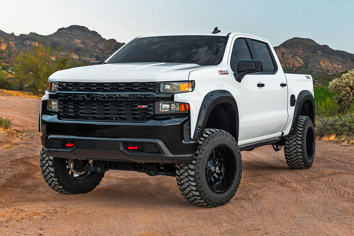 Pocket Fender Flares | GAZ Summit White | Chevy Silverado 1500 2WD/4WD (19-21)